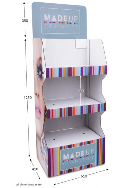 3 Shelf WIDE Pop-up FSDU Fully Printed