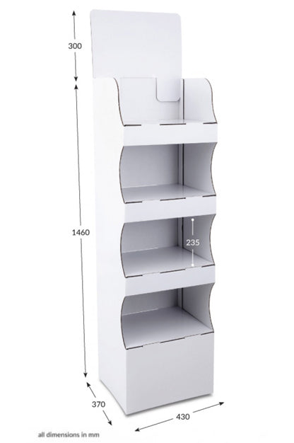 4 Shelf Compact Pop-up FSDU Unprinted