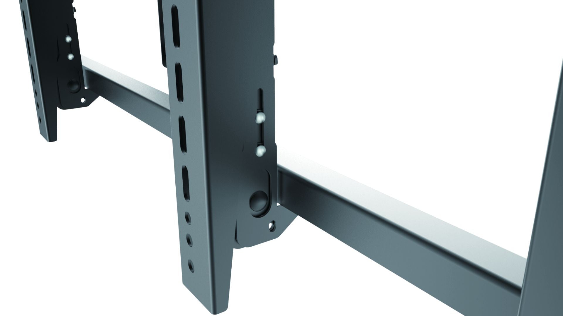Detail of adjustable vertical attachment rail