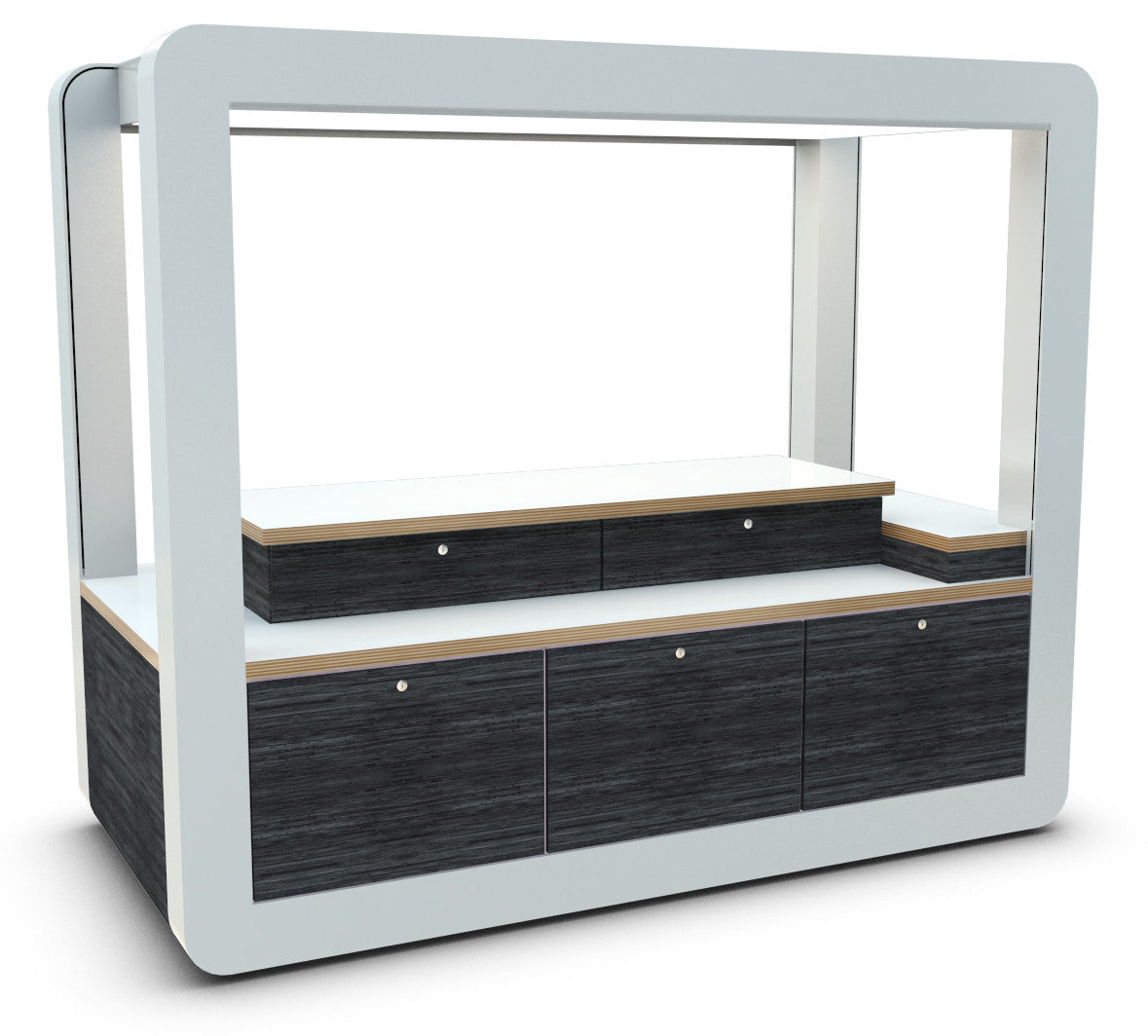 Secure Retail Merchandise Unit View 2 without shelving system