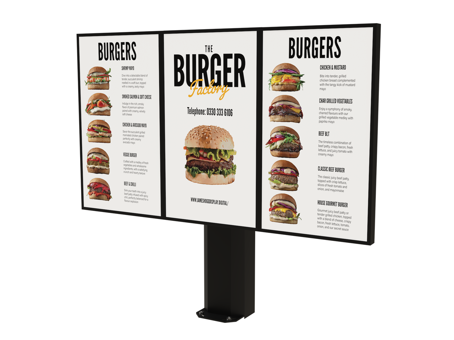 Outdoor Digital Drive-Thru Totem Menu Board