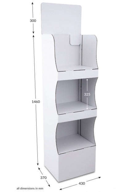 3 Shelf Pop-up FSDU Unprinted