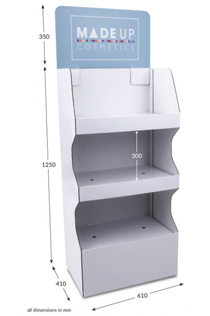 3 Shelf WIDE Pop-up FSDU with Printed Header