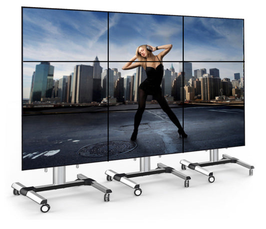 Three quarter view of 49"  3 x 3 Free Standing Video Wall Panel 