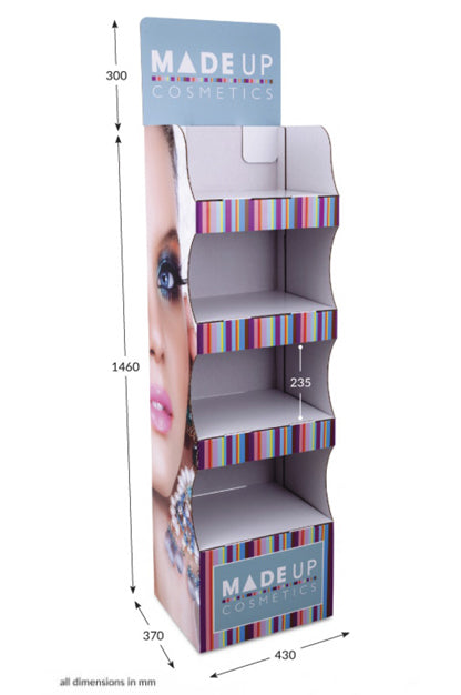 4 Shelf Compact Pop-up FSDU Fully Printed