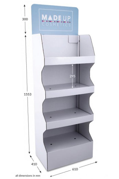 4 Shelf Wide Pop-up FSDU with Printed Header