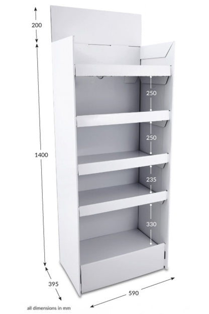 5 Shelf Corr-A-Clip FSDU Unprinted
