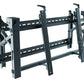 Three quarter front view of pop-out video wall mount open with tilt