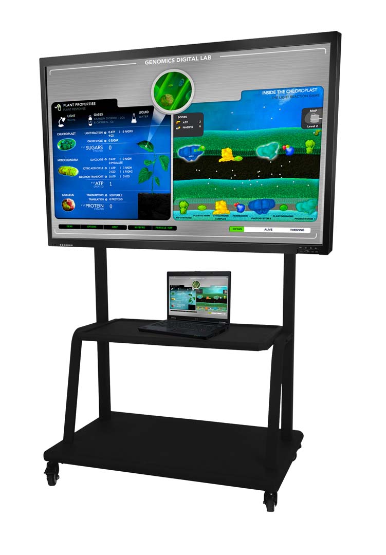 Floor Trolley with Interactive touchscreen and AV shelf