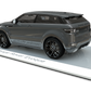 three quarter front view of Car Display Plinth complete with vehicle and deck graphics
