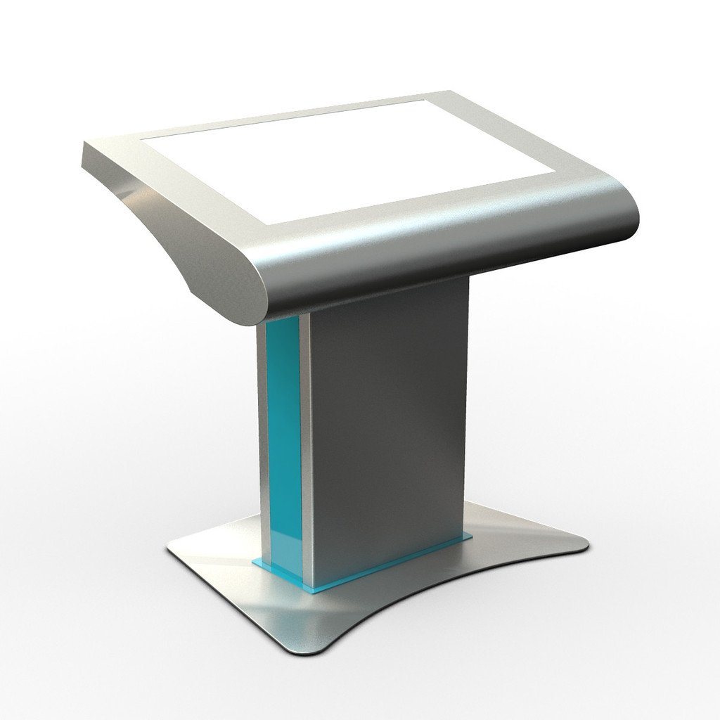 The 32" Free-standing Multi Touch Kiosk front three quarter view
